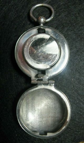 Antique Coin Holder Locket Pendant Sovereign Case Silver Tone Chatelaine Purse 3