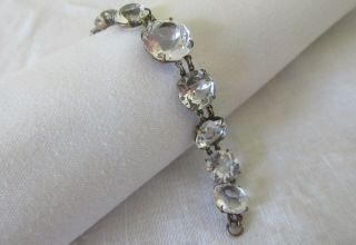 Vintage Antique Art Deco Cut Rock Crystal Graduated Riviere Bracelet