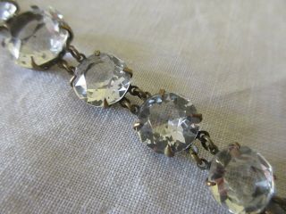 Vintage Antique Art Deco Cut Rock Crystal Graduated Riviere Bracelet 6