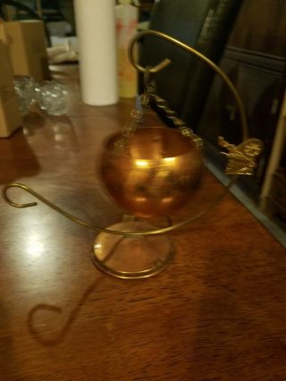 Vintage Coppercraft Guild Hanging Pot (3 Inches) With Stand
