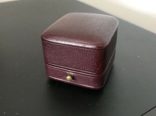 Antique Red Leather Ring Jewellery Box - Gustave Sandoz Paris