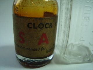 3 SMALL ANTIQUE OR VINTAGE WATCH,  CLOCK OIL BOTTLES. 2