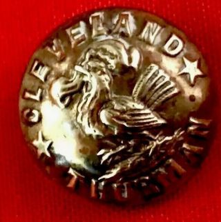 Brass Button CLEVELAND THURMAN Political PinBack 1888 Campaign Advertising Pin 4
