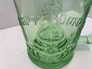 Vintage,  child ' s,  green glass,  divided plate & cup.  Humpty Dumpty,  Marjorie Daw. 2