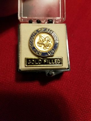 Gold Filled Bsa Boy Scouts Of America 15 - Year Service Award Pin
