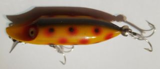 Vintage Heddon Tiny Floating Runt With Gold Eyes And Box -