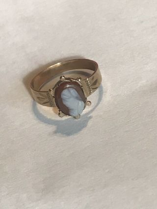 Antique Victorian Rose Gold Cameo Baby Ring (1/105)