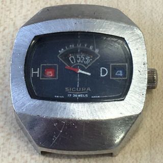 Vintage Sicura Breitling Mechanical Jump Hour Digital Watch Not