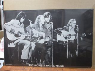 Crosby,  Stills Nash & Young Cult Vintage Poster Rock Band 1970 Inv 2133