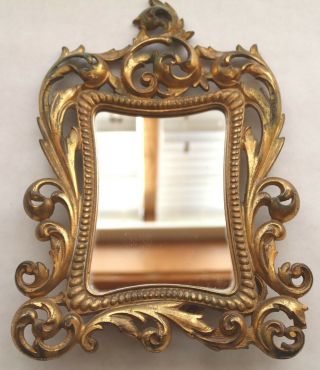 Antique Cast Iron Art Nouveau Period Vanity Mirror