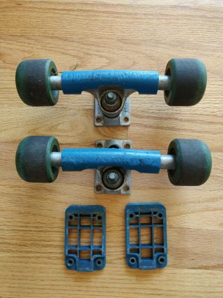Vintage Skateboard Trucks And Wheels Variflex 9” Street Rage Ii 80s Blue