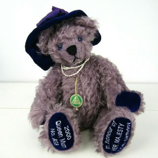 Hermann Mohair Germany Teddy Bear Mohair 2000 Queen Mum Purple