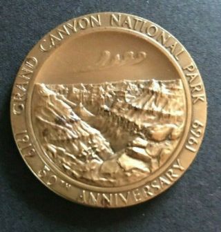 1969 50th Anniversary Grand Canyon National Park Arizona Bronze Medallion