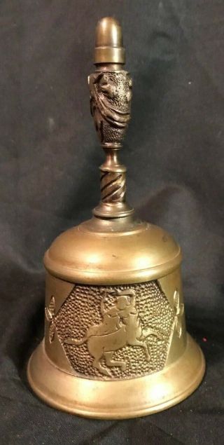 Antique Vintage Large Heavy Solid Brass Bell 6 5/8 " X 3.  5 " Very Loud Bell (a019)