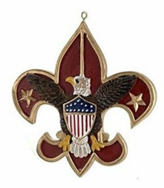Kurt Adler Boy Scout Eagle Emblem Insignia Fleur - De - Lis Ornament Red