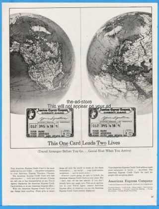 1960 American Express Credit Card Leads Two Lives Globe Vintage Ad Advertising