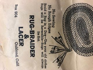 Antique Rug Braider & Lacer - Pack