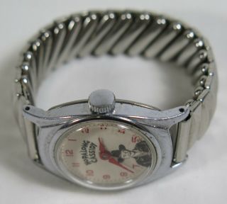 Vintage 1950s Hopalong Cassidy Children ' s Stainless Steel Wind - Up Wrist Watch 3