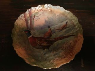 Antique Limoges France Game Bird Plate Signed Lrl Hand Painted