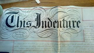 1855 Vellum Manuscript Document Indenture Tax Stamp 2 Wax Seals Ages Jayloe
