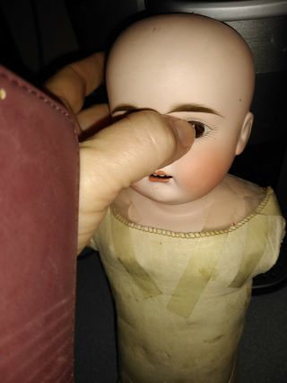 VINTAGE DOLL GERMAN BISQUE HEAD,  LEATHER BODY Part ' s 8