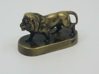 Vtg Lions Club International Brass Lion Figurine Paperweight Mascot Metal