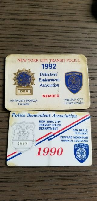 Police York City Transit Police 1990 - 92 Pba,  Dea Card