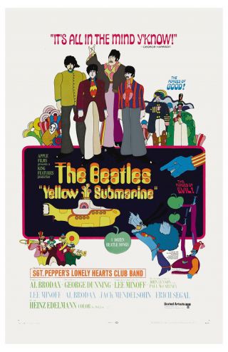 The Beatles Yellow Submarine Usa Movie Poster 1967 Large Format 24x36