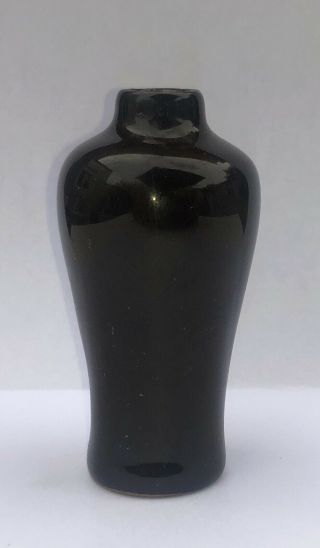 Antique Old Chinese Porcelaine Miniature Vase Dark Brown / Black 18thc - 19thc