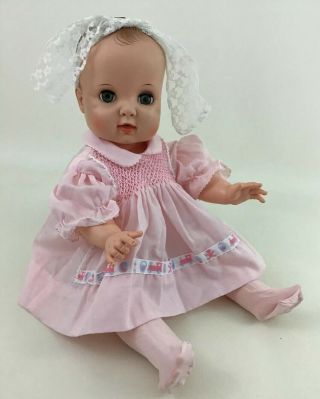 Vintage Uneeda Baby Doll Drink Wet Open Close Blue Eyes 1950s 60s