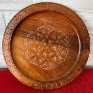 Hand Carved Plate Mid Century Modern Wooden Plate