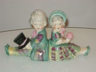 Stunning Antique Continental Porcelain Figural Bookends