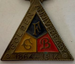 Antique 1914 Golden Anniversary Knights Of Pythias Watch Fob