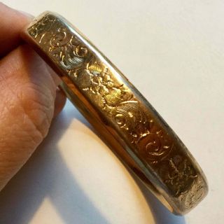 Antique Gold clamper bracelet.  10k gold fill jewelry.  Signed CLP Co Pats Pen NR 2