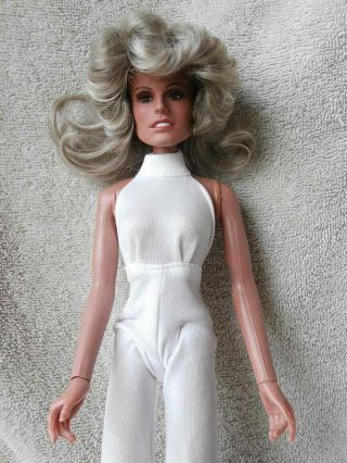 Vintage 1975 Mego Farrah Fawcett Doll W/ White Pantsuit & Heels