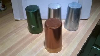 4 Vintage Bascal Multi - pal Color Aluminum Tumblers made in Italy 3
