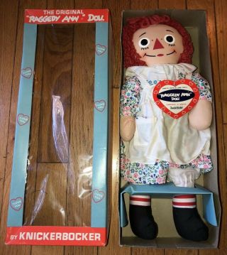 Vintage Knickerbocker RAGGEDY ANN Cloth Doll 16” MIB Tag 2