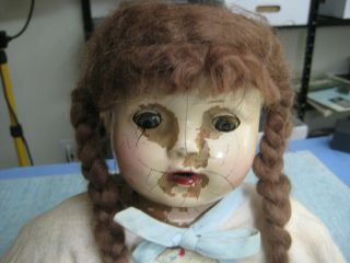 Morgue Baby Vintage Creepy Haunted 22 " Doll In Party Dress,  Flat Head,  Spooky