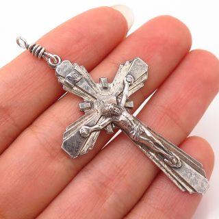 925 Sterling Silver Antique Crucifix Cross Pendant