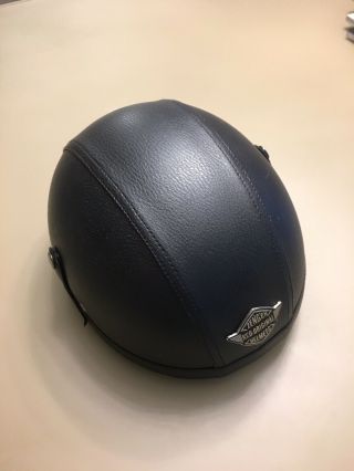 Skull Cap Motorcycle Helmet Vintage Half Face Helmet Retro Black Leather Effect 3