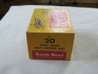 Vintage South Bend No.  20 Level Wind Bait Casting Reel Box Box Only