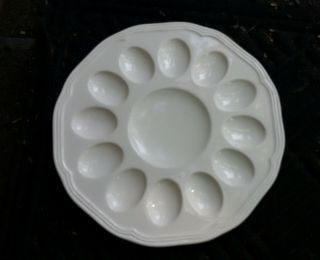 Mikasa Antique White Egg Plate Deviled Serving Dish