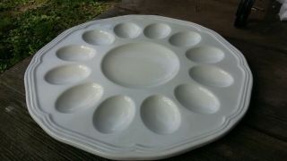 Mikasa Antique White Egg Plate Deviled Serving Dish 5