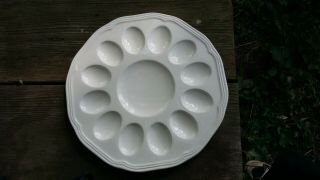 Mikasa Antique White Egg Plate Deviled Serving Dish 6