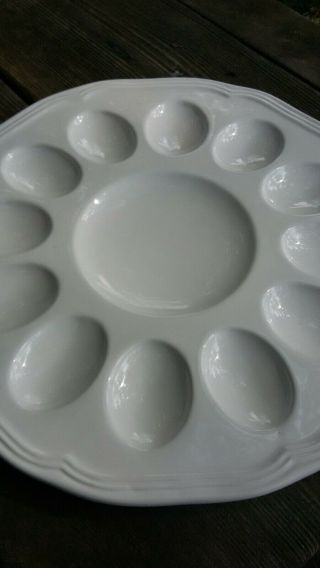 Mikasa Antique White Egg Plate Deviled Serving Dish 7