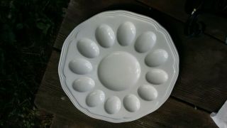 Mikasa Antique White Egg Plate Deviled Serving Dish 8
