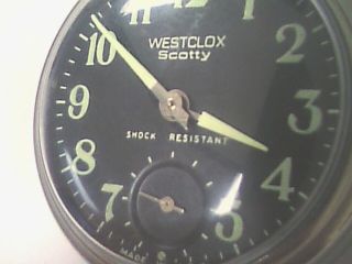 Westclox Scotty Shock Resistant Mechanical Wind Up Vintage Pocket Watch