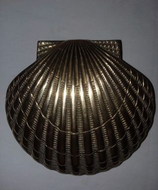 Vintage Clam Shell Door Knocker Penco Solid Brass