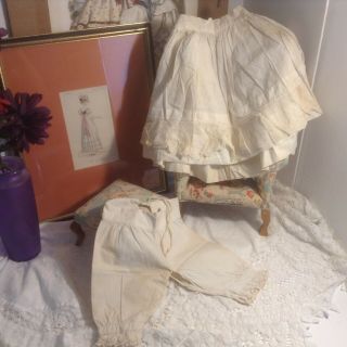 Antique Pantaloons & Petticoat For A Larger Doll
