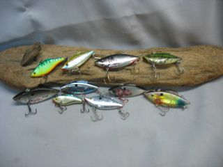 Vintage/old Fishing Lures - 10 Antique Baits - Rattle Trap Type - Cordell Spot